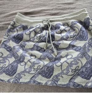 Hermes Elegant Gray Patterned Skirt